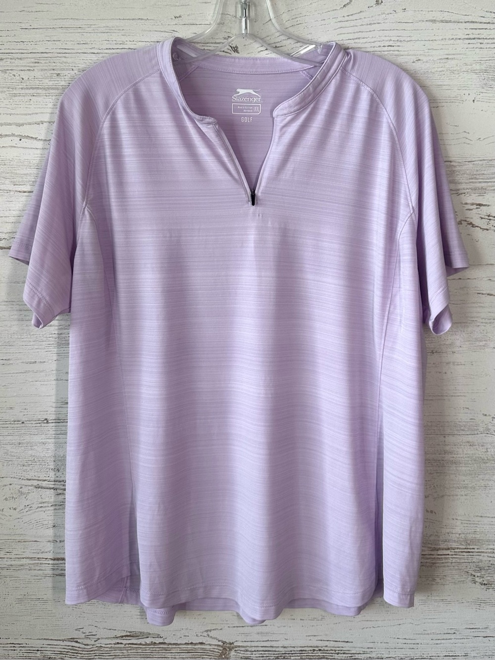 *3/$20* SLAZENGER GOLF Quarter Zip Quick Dry Lightweight Tee XXL Lavender Purple